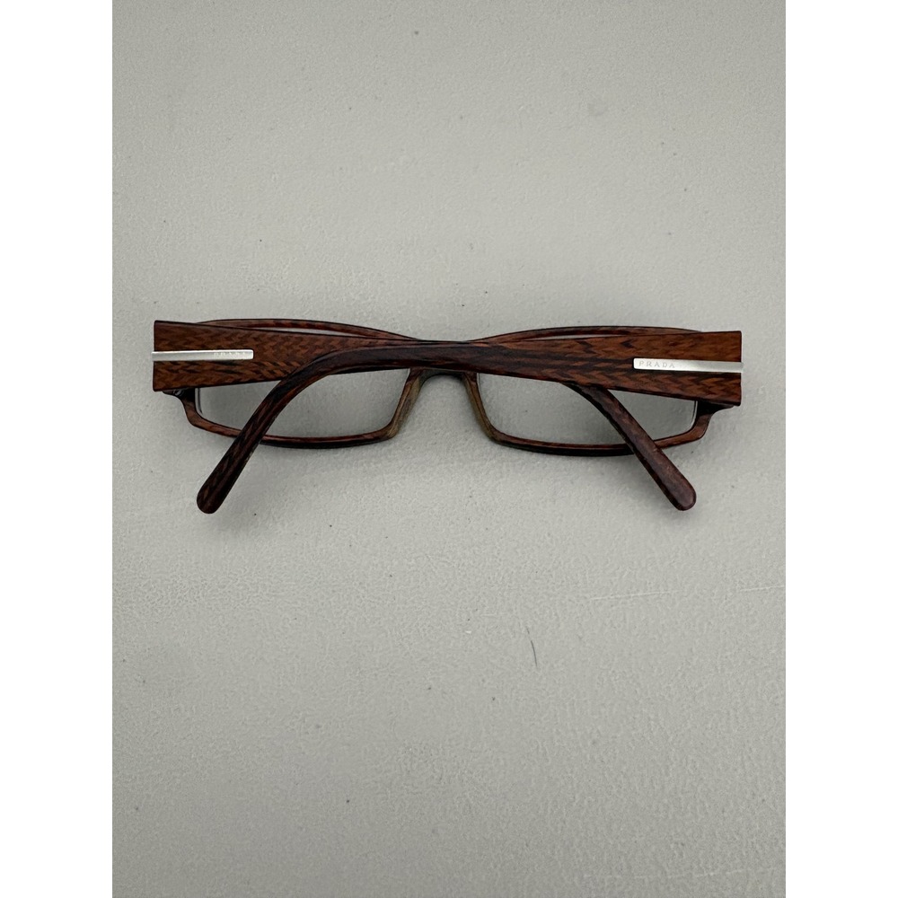 Prada Eyeglasses Frames Only Rectangular Brown Vp… - image 2
